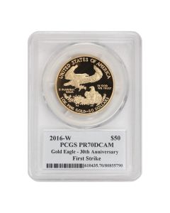 2016-W $50 Gold Eagle PCGS PR70DCAM FS Moy Label OGP Obverse