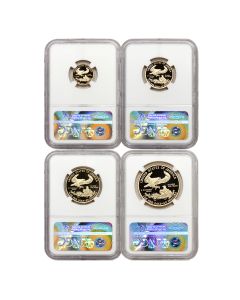Set of 4 2016-W Gold Eagles NGC PF70UCAM ER Obverse