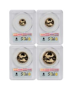 Set of 4 2016-W Gold Eagle PCGS PR70DCAM FDOI Flag Label w/ OGP