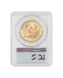 2017 $50 Gold Eagle PCGS MS70 FDOI Flag Label Obverse


