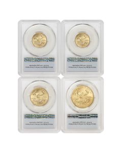 Set of 4 2017 Gold Eagles PCGS MS70 FS 30th Anniv. Obverse