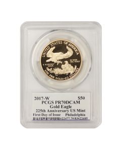 2017-W $50 Gold Eagle PCGS PR70DCAM FDOI Philly Moy Label OGP