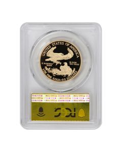 2017-W $50 Gold Eagle PCGS PR70DCAM FDOI Gold Foil Label w/ OGP