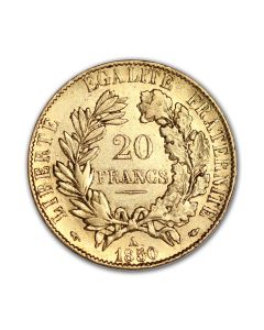 French Gold 20 Marianne Head AU-BU (Random Year) Obverse