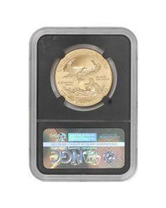 2018 $50 Gold Eagle NGC MS70 FDOI Elizabeth Jones Label Black Core Obverse
