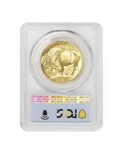 US G$50 Buffalo 2018 PCGS MS70 First Day of Issue Bison Label Obverse

