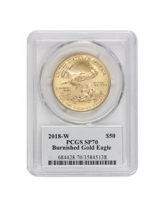 2018-W $50 Gold Eagle PCGS SP70 Mercanti Label w/ OGP