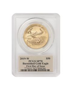 2019-W $50 Gold Eagle PCGS SP70 FDOI Cleveland Label OGP
