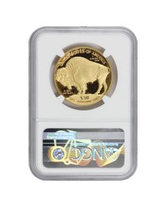 2019-W $50 Gold Buffalo NGC PF70UCAM FDOI Uram Label Obverse