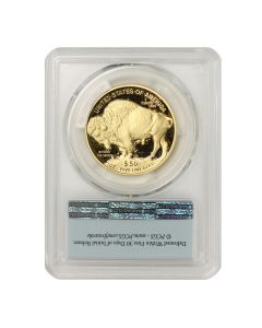 US G$50 Buffalo 2020-W PCGS PR70DCAM First Strike Flag Label w/ OGP