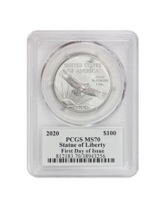 2020 $100 Platinum Eagle PCGS MS70 FDOI Mercanti Label