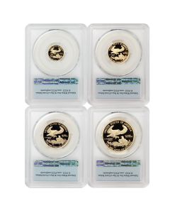 Set of 4 2020-W Gold Eagles PCGS PR70DCAM FS Flag OGP 
