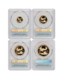 Set of 4 2010-W Gold Eagles PCGS PR70DCAM FS obverse
