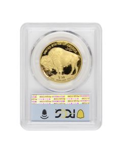 US G$50 Buffalo 2020-W PCGS PR70DCAM First Day of Issue Bison Label w/ OGP