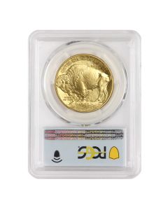 2021 $50 Gold Buffalo PCGS MS70 FDOI Flag Label Obverse