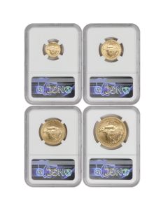 Set of 4 2021 Gold Eagle T2 NGC MS70 FR Norris Label
