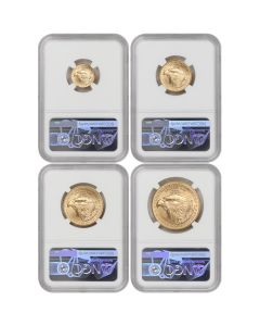 Set of 4 2021 Gold Eagles T2 NGC MS70 FDOI  Obverse