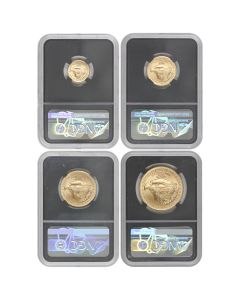 Set of 4 2021 Gold Eagle T2 NGC MS70 FDOI Norris Label Black Core Obverse
