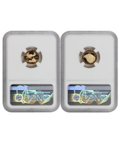 Set of 2 2021-W $5 Gold Eagles T1 & T2 NGC PF70UCAM 35th Anniv. Label