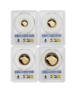 Set of 4 2021-W Gold Eagles Type 2 PCGS PR70DCAM Advanced Release w/OGP