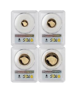 Set of 4 2021-W Gold Eagles T2 PCGS PR70DCAM FDOI Flag w/OGP