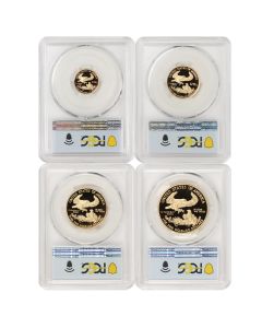 Set of 4 2021-W Gold Eagles T1 PCGS PR70DCAM FDOI OGP 
