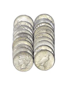 VG-XF Peace Dollars 1922-25 Roll of 20