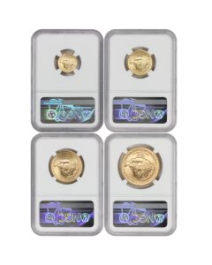 Set of 4 2022 Gold Eagle NGC MS70 ER Norris Label
