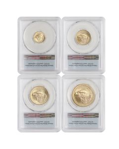 Set of 4 2022 Gold Eagles PCGS MS70 FS Flag Obverse