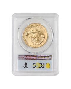 2022-W $50 Gold Eagle PCGS SP70 FDOI Flag Label OGP