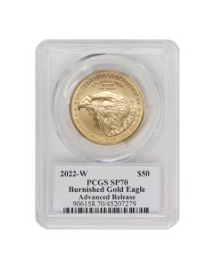 2022-W $50 Gold Eagle PCGS SP70 AR Cleveland Label Obverse