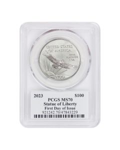2023 $100 Platinum Eagle PCGS MS70 FDOI Hall Label