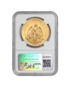Mexico 1923 Gold 50 Peso NGC MS63 Obverse