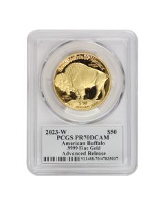 2023-W $50 Gold Buffalo PCGS PR70DCAM AR Mercanti Label w/ OGP