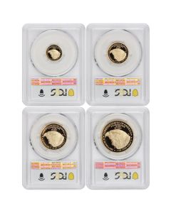 Set of 4 2023-W Gold Eagles PCGS PR70DCAM AR Flag Label w/ OGP
