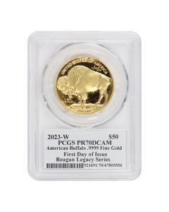 2023-W $50 Gold Buffalo PCGS PR70DCAM FDOI Reagan Label w/ OGP
