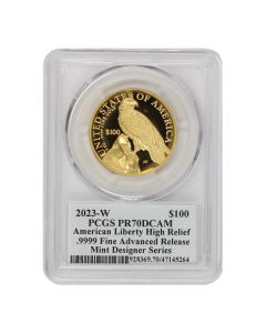2023-W $100 Gold High Relief Liberty PCGS PR70DCAM AR Hagler Label w/ OGP
