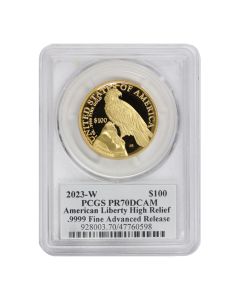  2023-W $100 Gold High Relief Liberty PCGS PR70DCAM AR Dannreuther Label OGP