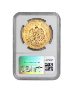 Mexico 1924 Gold 50 Peso NGC MS62 Obverse