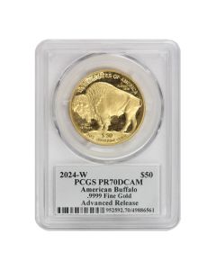 2024-W $50 Gold Buffalo PCGS PR70DCAM AR Mercanti Label w/ OGP