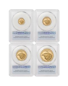 US Gold Eagles 2024-W PCGS PR70DCAM 4 Coin Set First Strike Flag Label w/ OGP