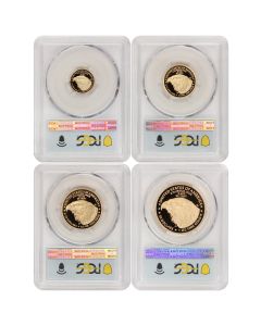 Set of 4 2024-W Gold Eagles PCGS PR70DCAM FDOI Flag Label w/ OGP 