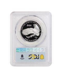 2024-W $100 Platinum Eagle PCGS PR70DCAM FDOI Flag Label Obverse

