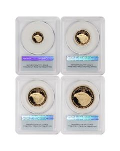 Set of 4 2024-W Gold Eagles PCGS PR70DCAM FS Flag Label w/ OGP