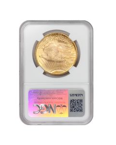 1925 $20 Gold Saint Gaudens NGC MS67 DDR Reverse