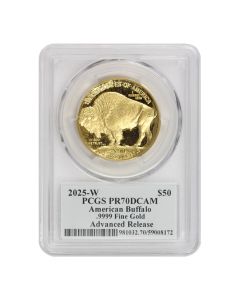 2025-W $50 Gold Buffalo PCGS PR70DCAM AR Mercanti Label w/ OGP