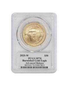 2025-W $50 Gold Eagle PCGS SP70 AR Mercanti Label 