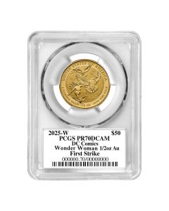 PRE-ORDER 2025-W $50 Gold Wonder Woman PCGS PR70DCAM FS Superhero Label w/ OGP