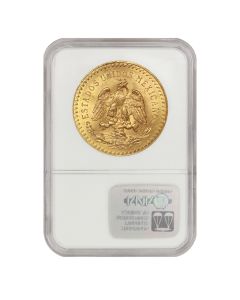 Mexico 1927 Gold 50 Peso NGC MS64 Obverse