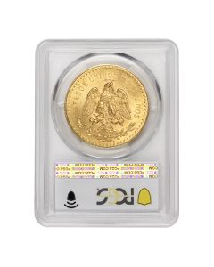 Mexico 1929 Gold 50 Peso PCGS MS63 Obverse